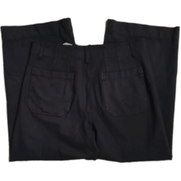 Quince $120 Ultra-Stretch Ponte Cropped Wide Leg Pants Navy Women 14 Minimalist - Picture 6 of 10